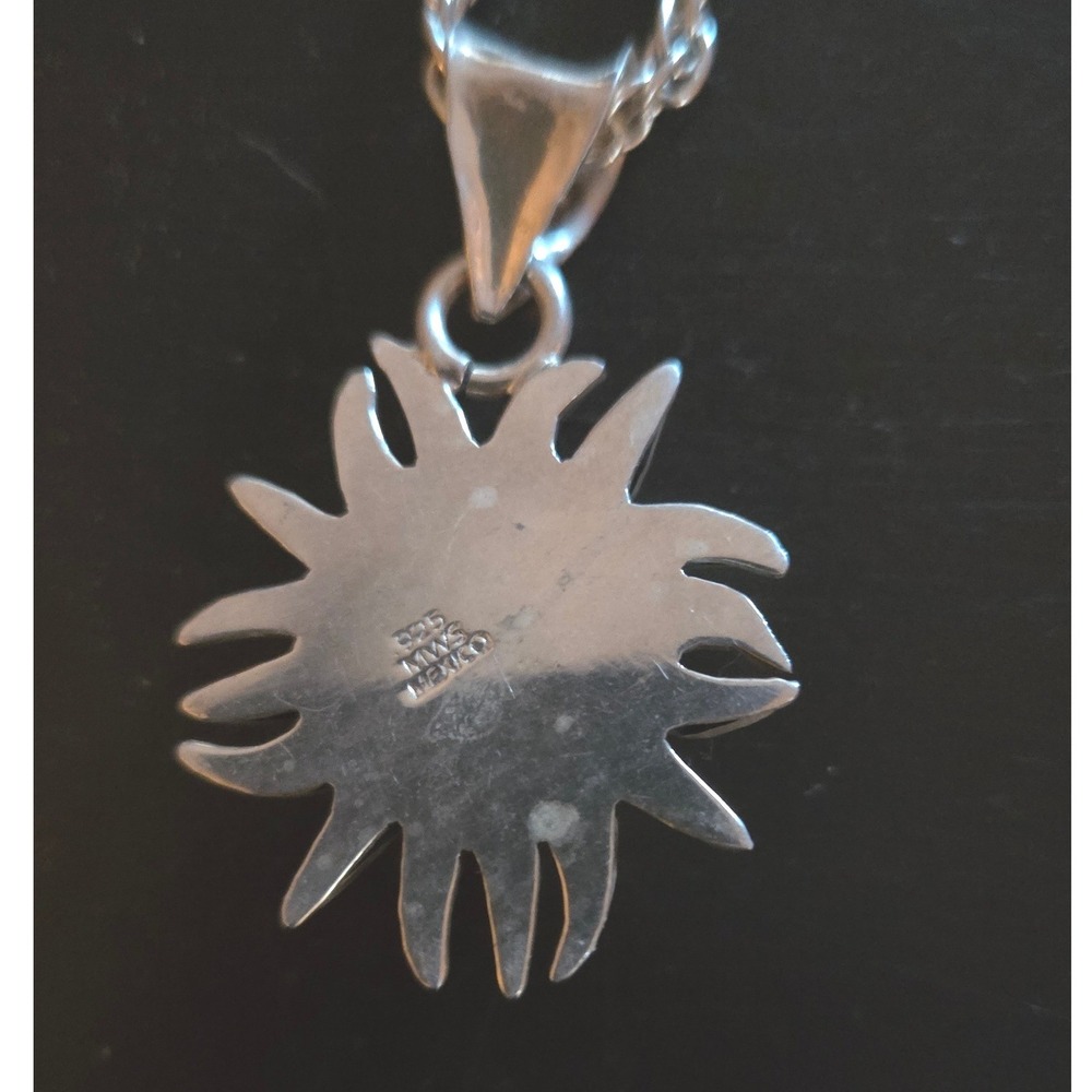 Mark Wasserman Samara‎ 925 Turquoise Sunburst Pendant Rope Chain Necklace - Picture 4 of 4